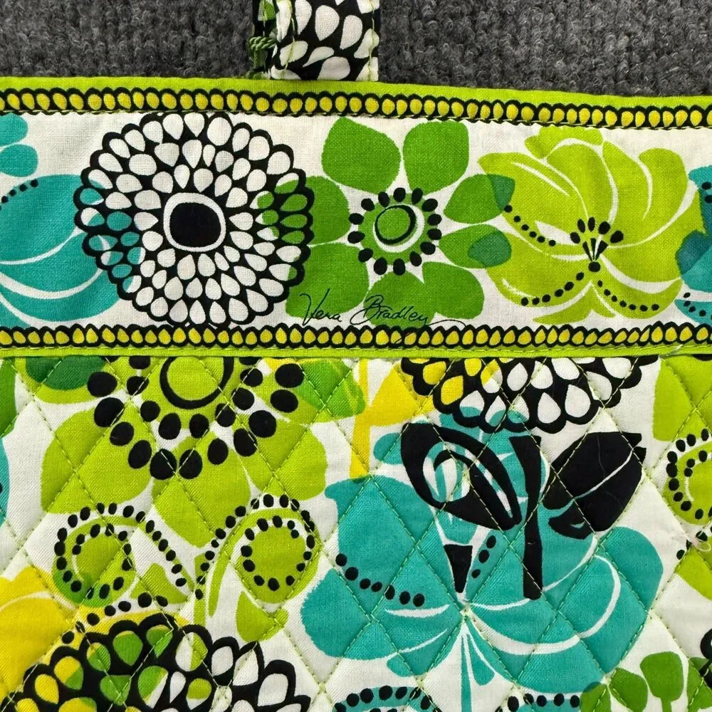 Vera Bradley Tote Bag‎ East West Limes Up Floral Quilted Boho Hippie Bag
